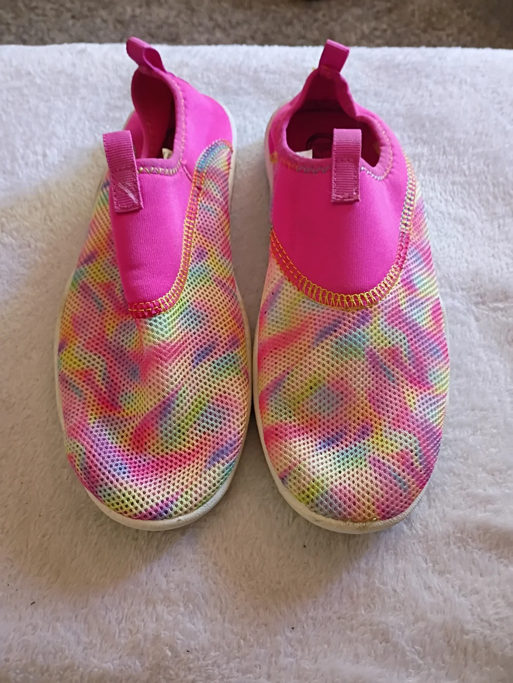 Kids Slip-On Water Shoes - Bright Pink Multi Tie-Dye
